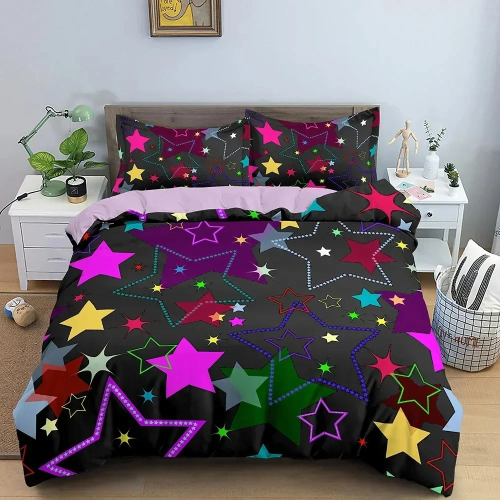

Bedding Set Luxury Duvet Cover With Pillowcase Quilt Cover Queen King Size Bedding Starry Sky Pattern Full Comforter Cover