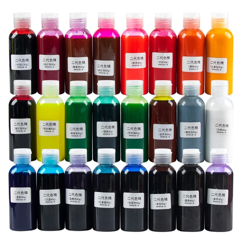 E0BF Epoxy Resin Pigment Dye 22 Colors Translucent 80g UV Resin Colourant Craft