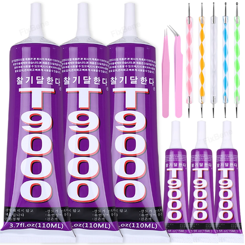 Transparent T9000 Glue Adhesive Strong Fabric Cloth Textiles Jewelry Rhinestone Phone Metal Wood ABS Plastic Model Glass Sealant