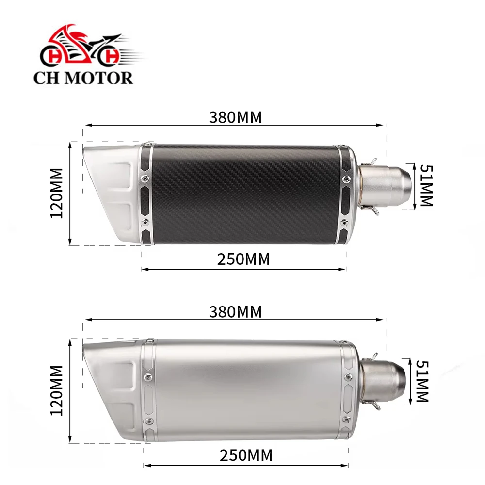 

51MM Universal Motorcycle Exhaust Pipe Muffler Escapes Para Motos, M1 for er6n, Sv650, Z800, R1, cb650f, cb1000, cbr250