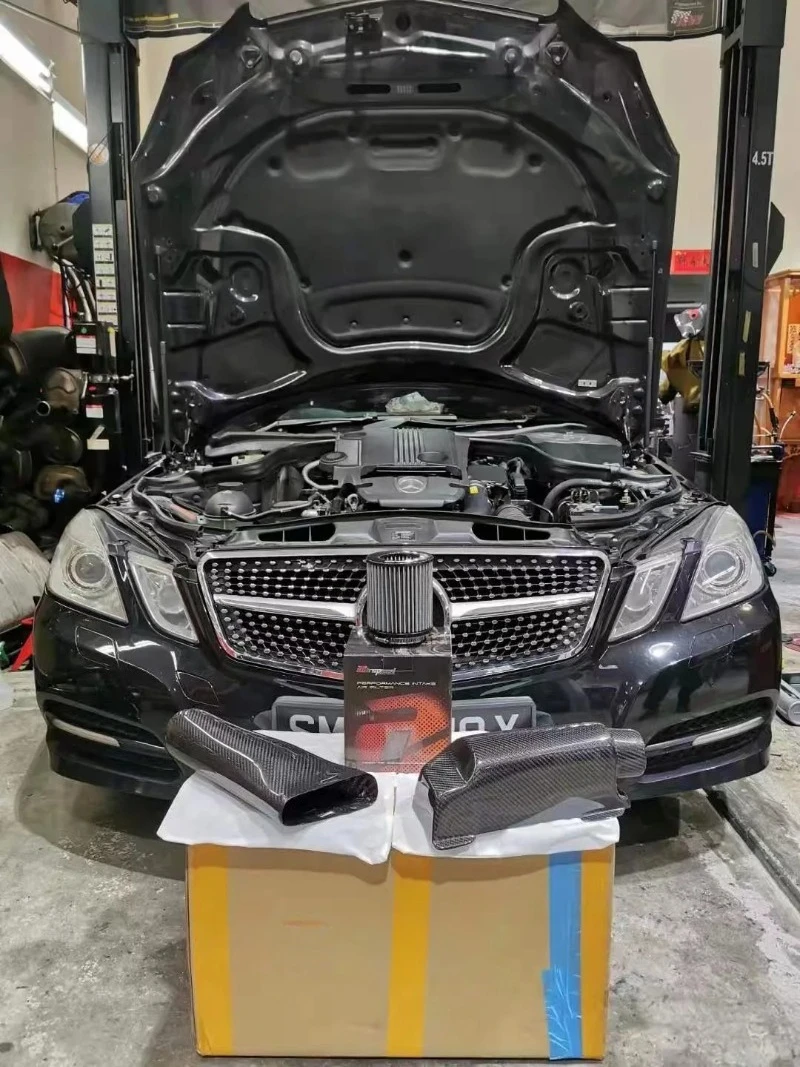 Automotive Parts 100% Dry Carbon Fiber Cold Air Intake System For BENZ C,E W204(1.8T)