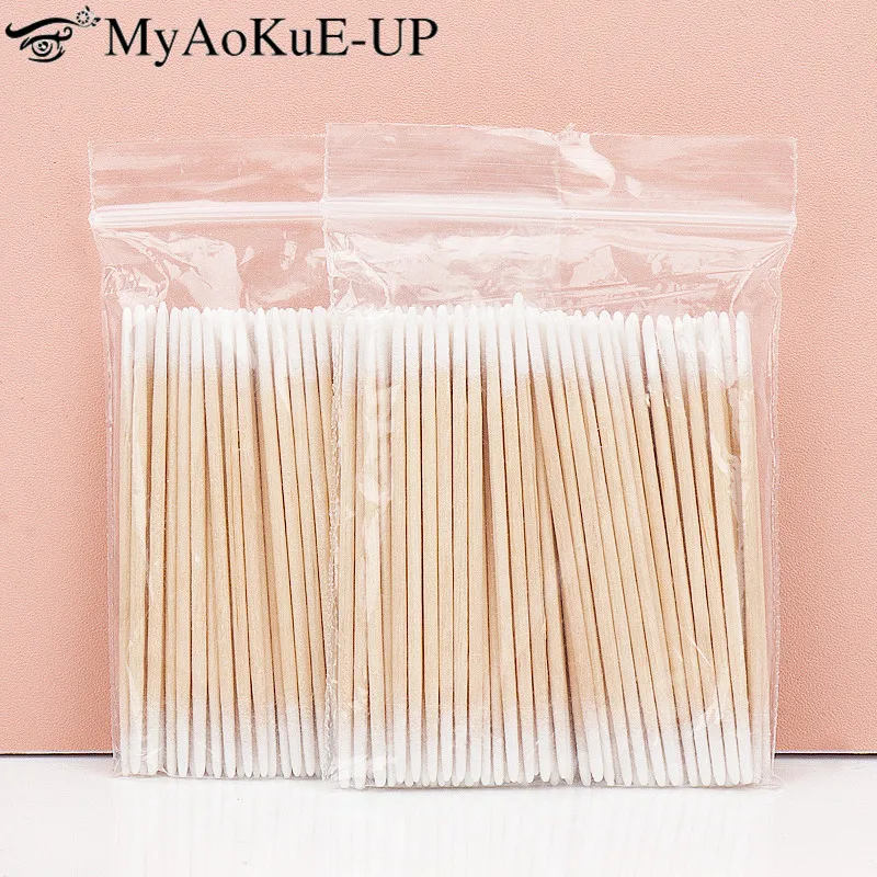 100/300pcs Double Head Cotton Swab Women Makeup Cotton Buds Tip For Medical Wood Sticks Nose Ears Cleaning Health Care Tools
