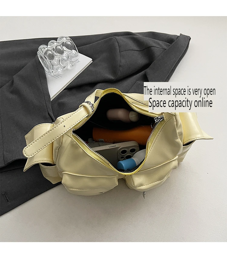 2026 Frühling Neue Einfache und Vielseitige Pendler-Tasche für Damen Hochwertige Textur Pendler-Umhängetasche mit Zwei Fächern – Detail 6