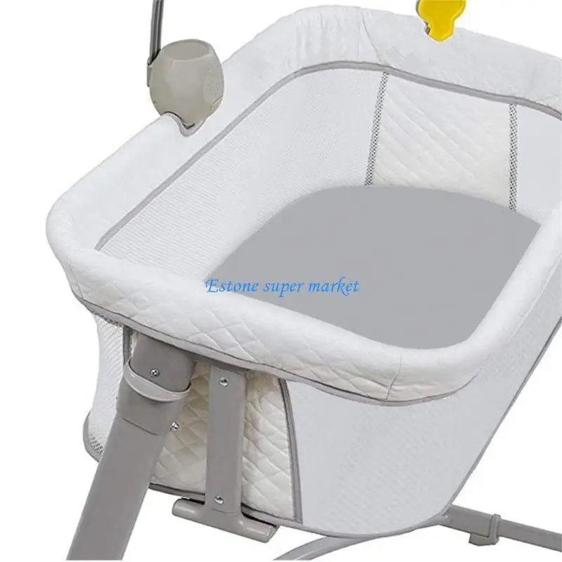 090B Newborns Pram Sheet Set Breathable Crib Linens with Elasticized Edges 17x23inch