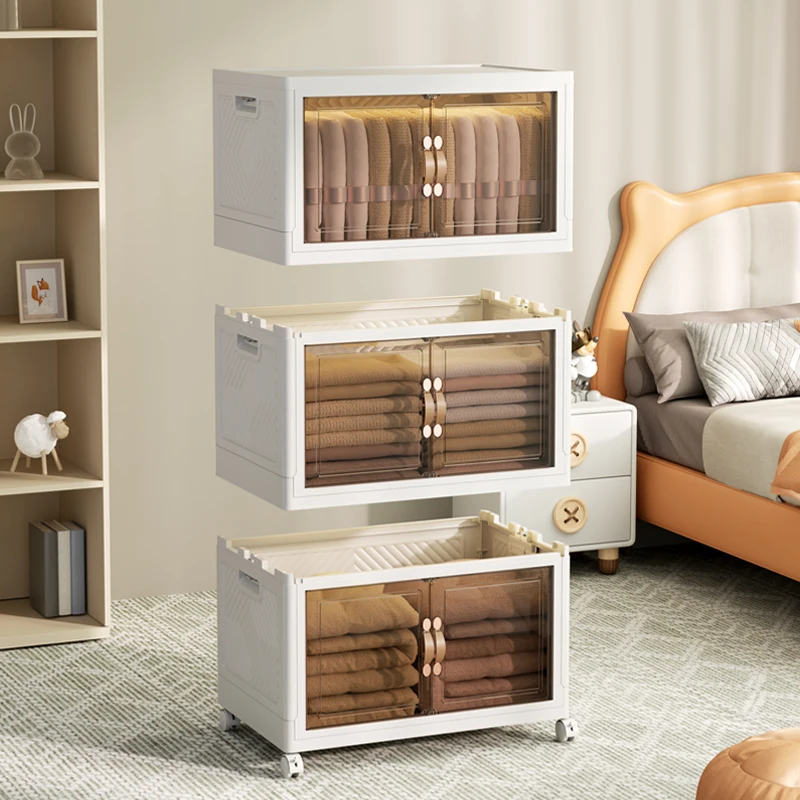 Multifunctional Single Layer Folding Storage Box Folding Wardrobe Living room Cabinet Thickened Storage Cabinet Bedside Table