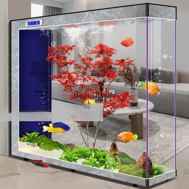 

LD33New Fish Tank Super White Glass Living Room Floor without Base Subareas Screens Aquarium