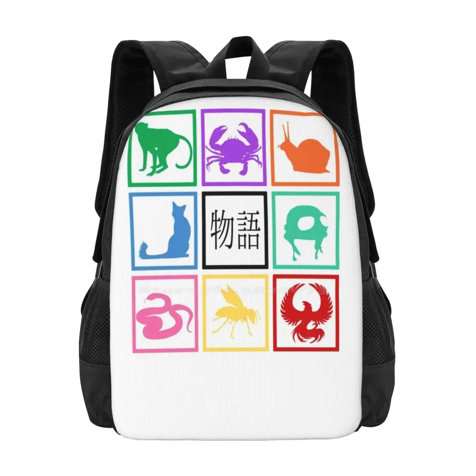 - 2 Backpacks For School Teenagers Girls Travel Bags Nisemonogari Series Senjougahara Hitagi Hanekawa Tsubasa Oshino Shinobu