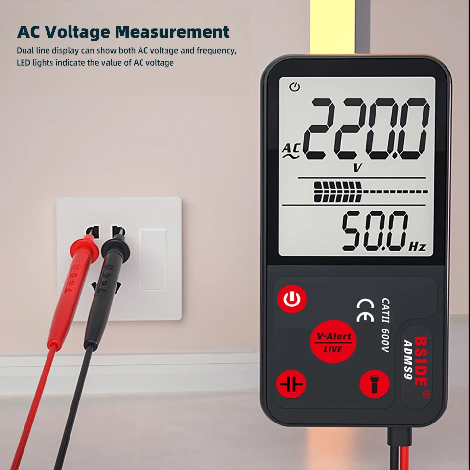 BSIDE Intelligent Digital Multimeter AC DC Voltage Detector Resistance Capacitance HZ Non-Contact Voltage Tester