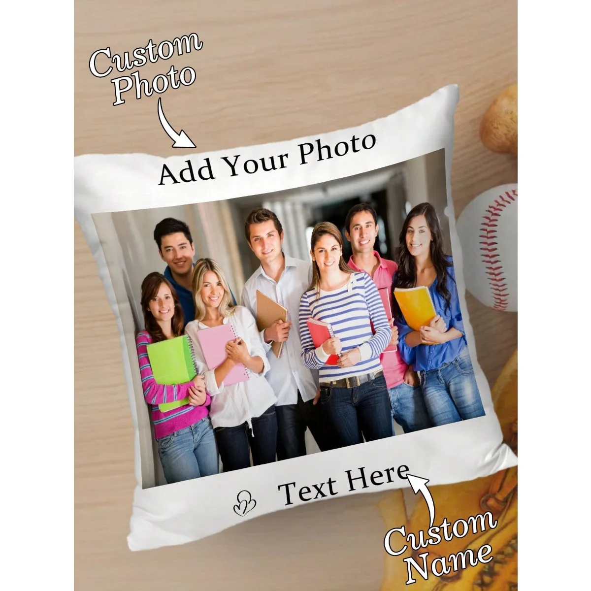 1pc Custom Name/Text/Photo/Portrait DIY Throw Pillow Cover For Family Pets Friends Sofa Bedroom Pillowcase No Pillow Insert