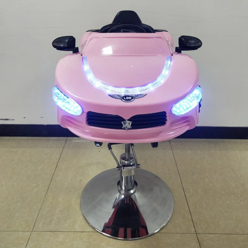 Kids Barber Chair, Car-shaped Children Haircut Chair with Steering Wheel