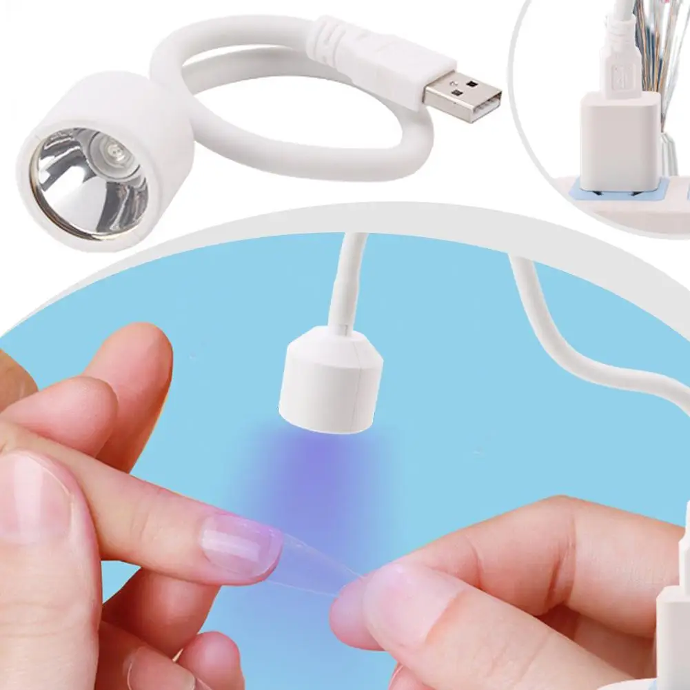 Mini UV Light LED Bulbs Quick Drying UV Gel Adhesive Curing Nail Light Nail Flashlights Dryer Lamp Glue UV Tool X8D4