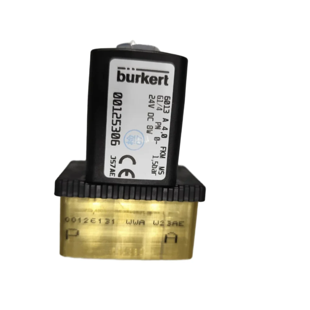 00125306 6013 Series Burkert Solenoid Valve G1/4 inch   2/2 normally Closed 00125307 00125309 Brass Valve Body