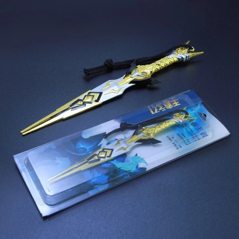17cm/6.69in Honor Kings Game Peripheral Weapon Model Small Toy Knife Metal Handicraft Ornament Model Collection Desktop Display