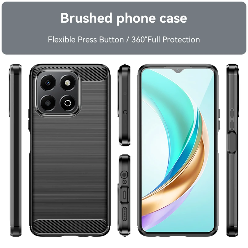 For Huawei Honor X6b Case Cover Honor X6b Capas Shockproof Phone Back Bumper Soft TPU Carbon Fiber Cover Honor X6b X7b X8b X9b view 3