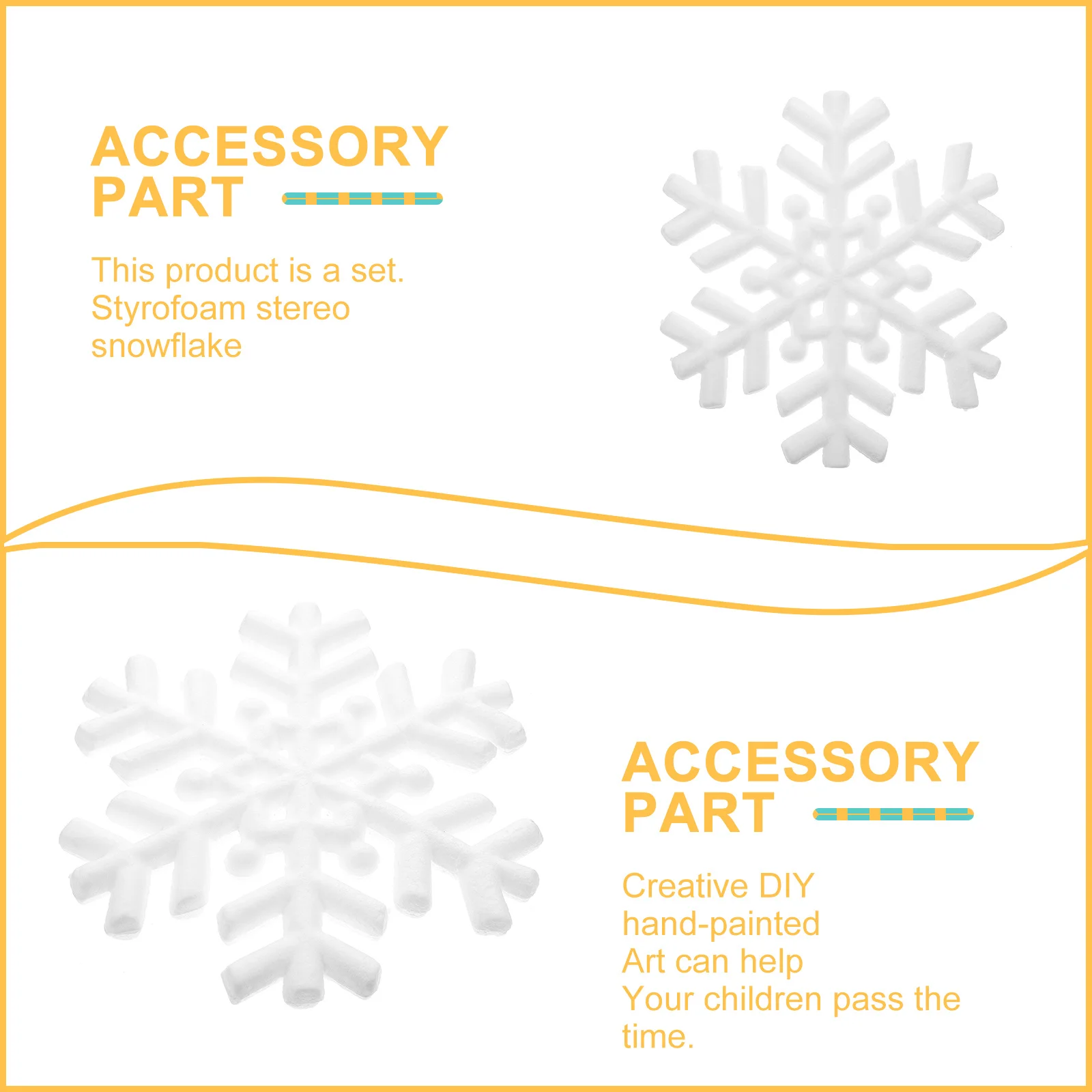 

3Pcs Solid Snowflake Shapes Molds DIY Supplies Cultivate Imagination Manual Skills Festive Hand-Painted Decoration