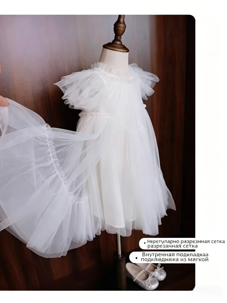 Girls Handmade Splicing Fluffy Gauze Princess Dress Summer Party Dresses for Kids Baby Girl Kids Dresses for Girls