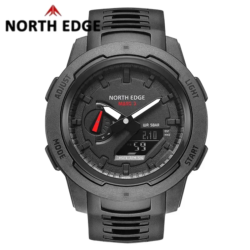 Mars 3 Sports Digital Watch 50m Waterproof Led Backlight Countdown Stopwatch World Time 5 Alarms Automatic Calendar For Men Gift