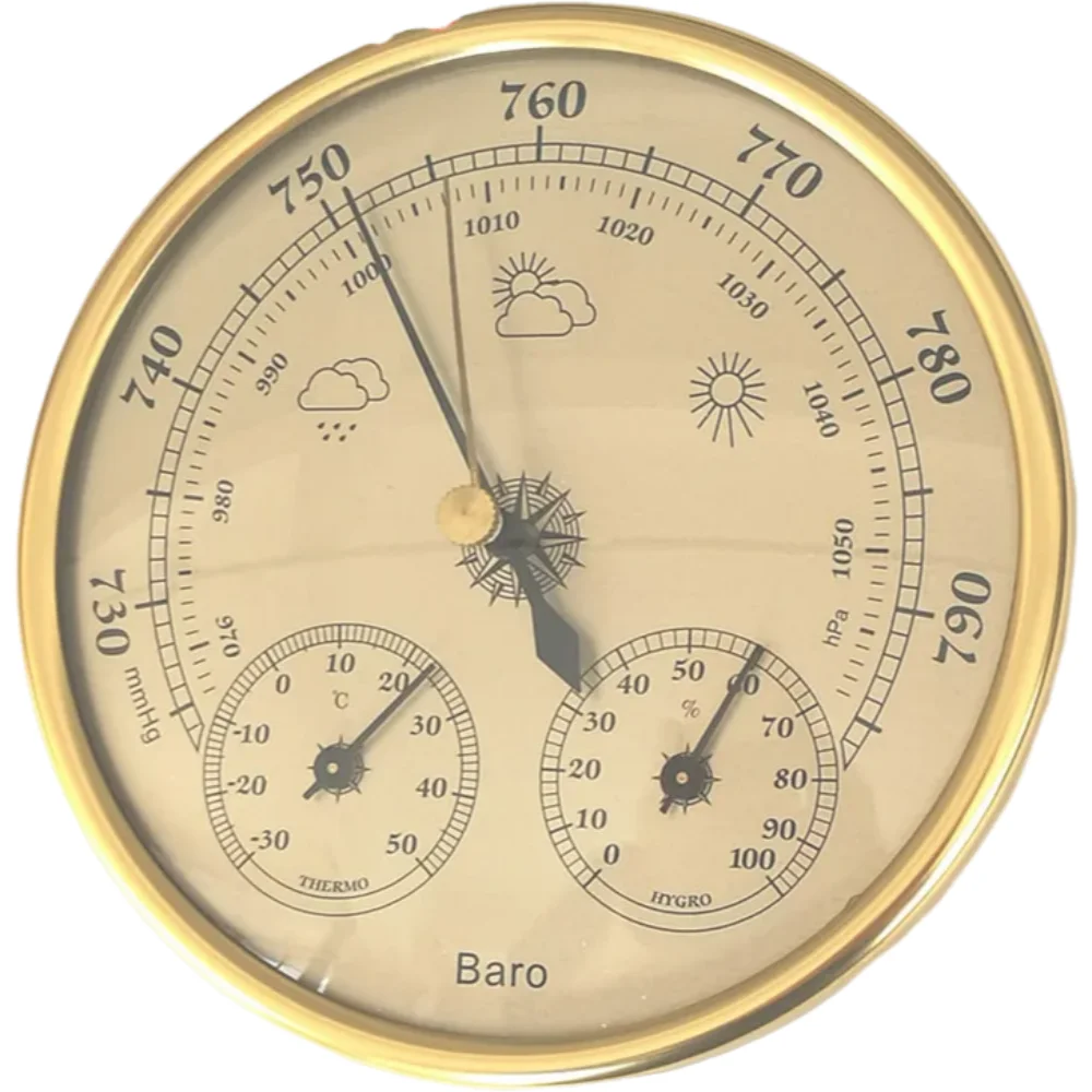 High Quality Precision Aneroid 128mm 3in1 Barometer With Thermometer and Hygrometer Humidity Tester Meter Outdoor Fishing Tool