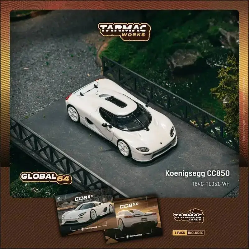 

Предпродажа Tarmac Works 1:64 Koenigsegg White CC850, литая под давлением модель автомобиля, коллекция игрушек