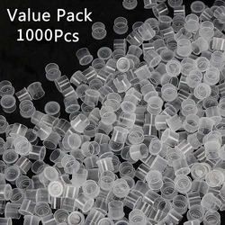 500/1000Pcs Plastic Disposable Tattoo Ink Cups With Base Pigment Clear Holder Container Cap Tattoo Accessory Permanent Makeup