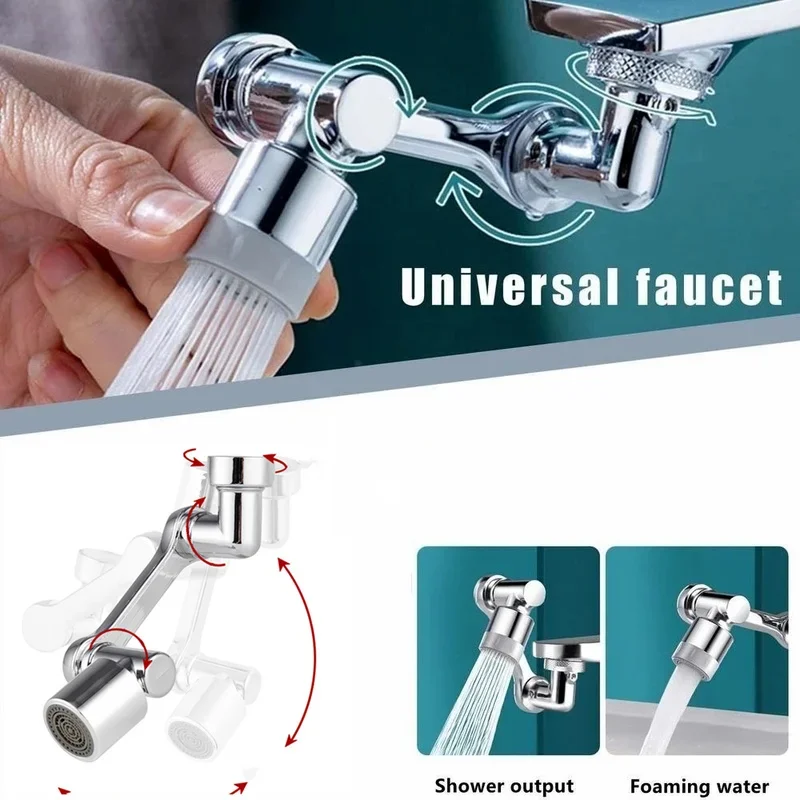 Universal 1080° Rotatable Faucet Aerator Kitchen Tap Adapter with Splash Plastic Filter Extend Water Nozzle for 22/24mm Faucets image 3