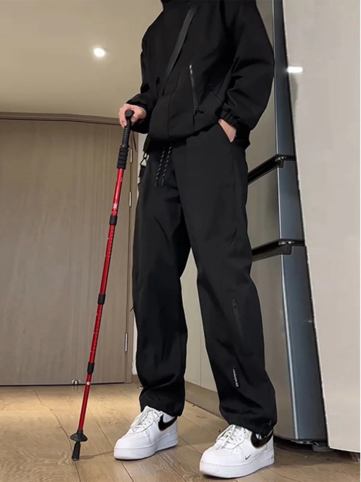 

Men's Outdoor Workwear Trousers Winter Thiened Fce Lined Waterproof Straight Leg Long Pants American Retro Loose Fit Tro...