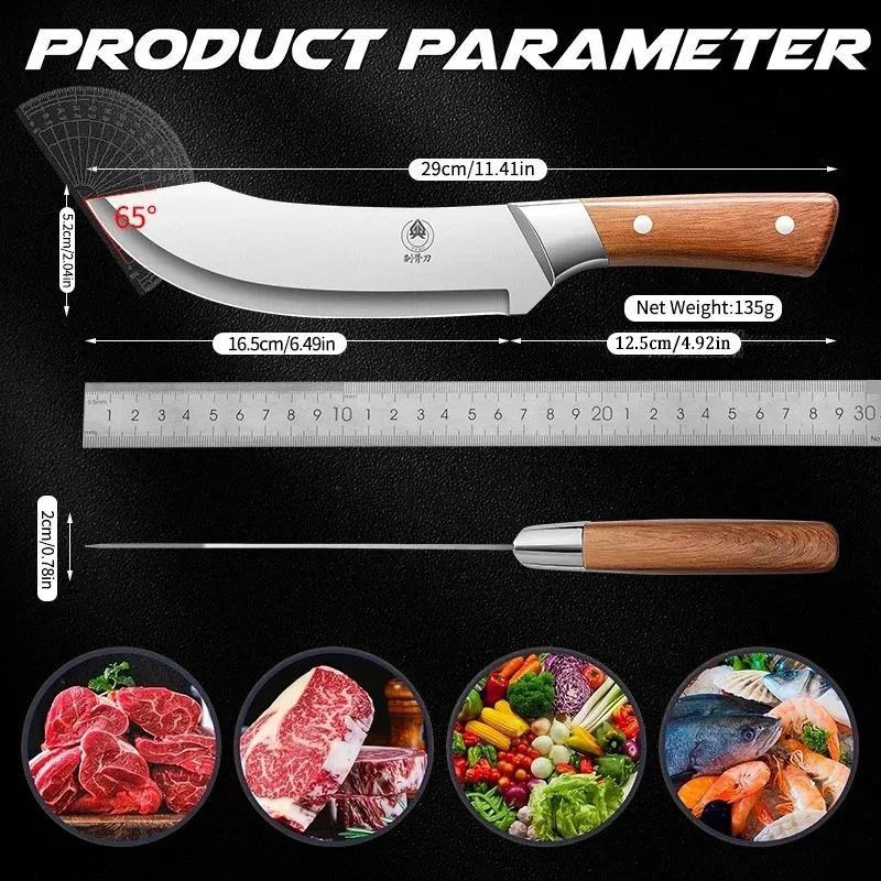 New stainless steel precision forged meat cleaver,sharp professional cutting knife,fixed blade butcher knife,kitchen accessories