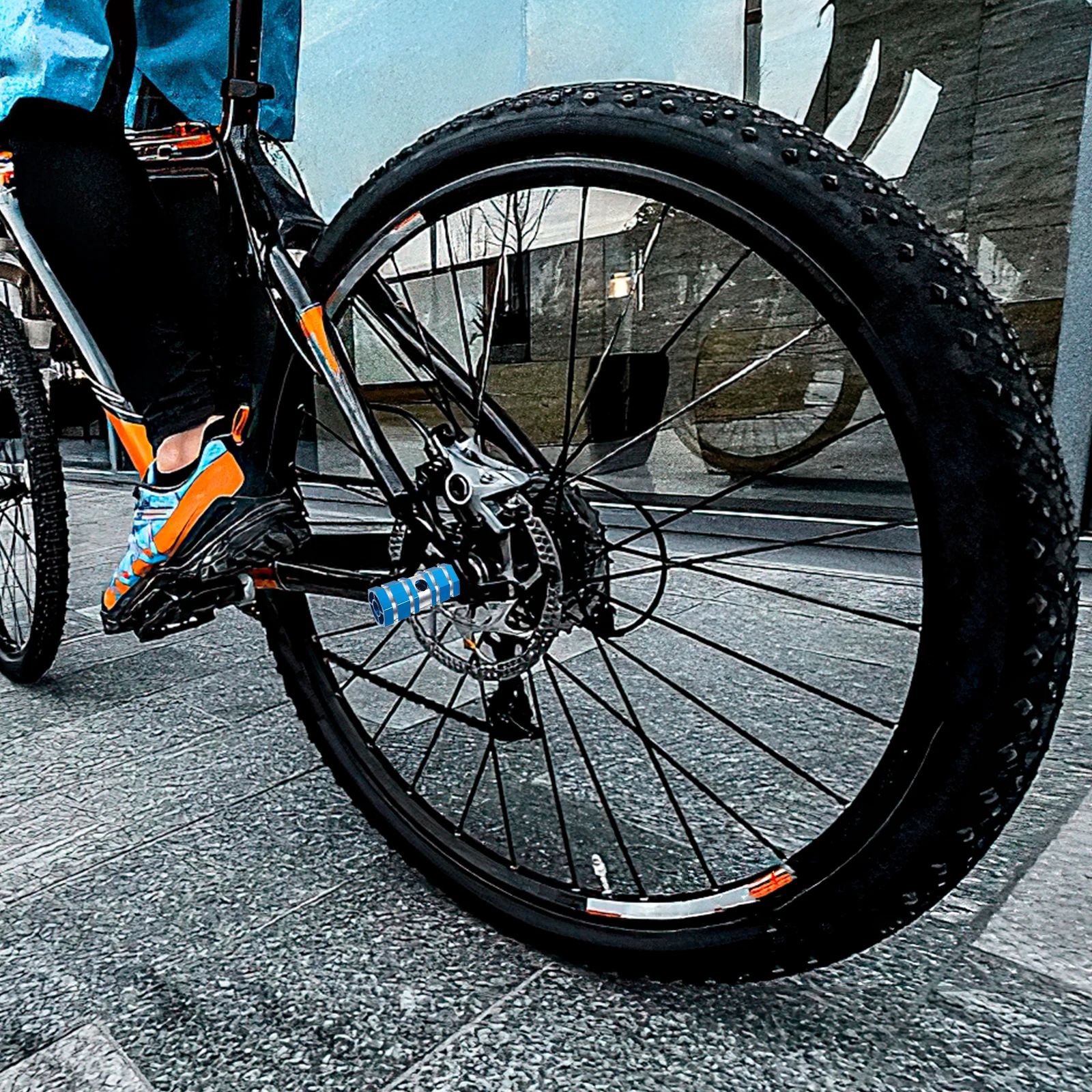 

Aluminum Alloy Bike Pegs 60Kg Load Sturdy Footpegs For Mountain Bike Fixed Gear Quick Release 1Cm Axle Blue