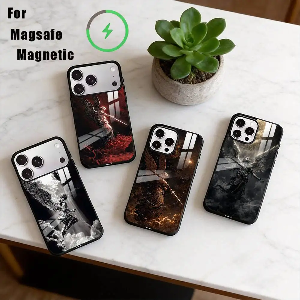 

Dark angel Phone Case For iPhone17,16,15,14,13,12,11 Plus,Pro Magnetic with Magsafe Wireless Charging