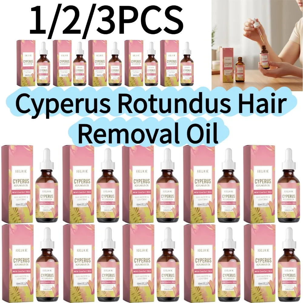 1/2/3PCS*60ml Cyperus Rotundus Hair Removal Oil Natural Tea Tree Soothing Essential Oil Slow Hair Growth Nourishing Repair Oil