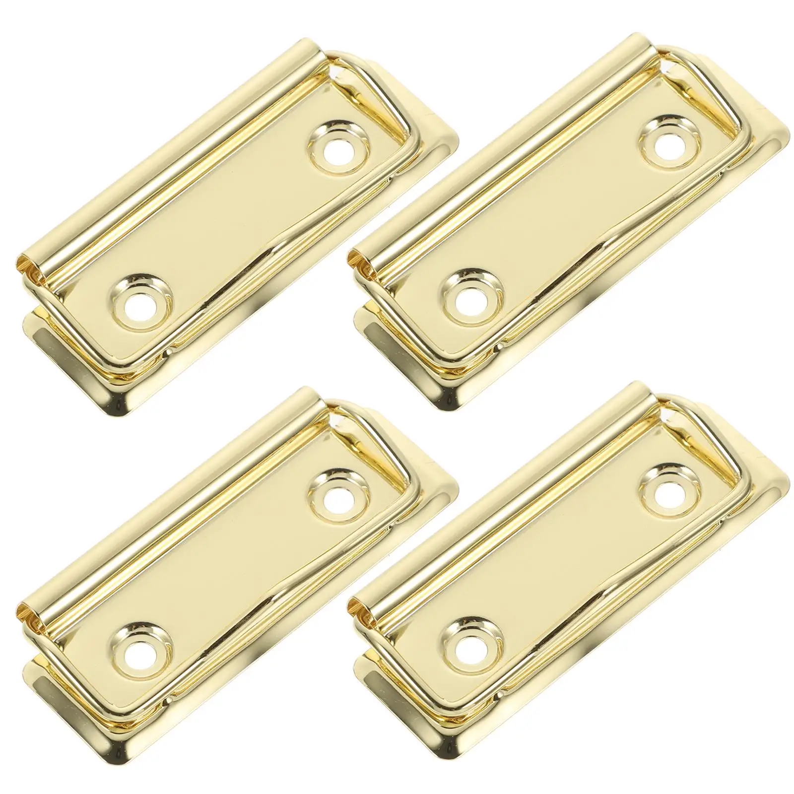 

4pcs Metal Clip Folder Clipboard Clips Golden Office School Supplies Binder Clamps For Students Teachers