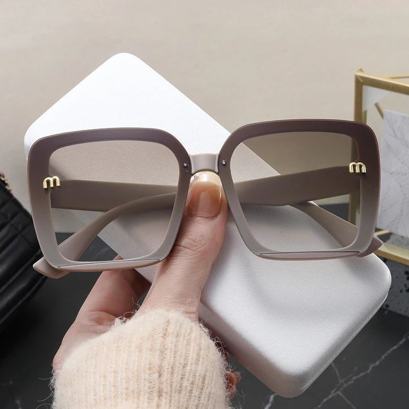 Motorcycle Driving Retro Square Sunglasses Women Fashion Minimalist Design Anti Blue Light  Sun Glasses Double Beam Goggles