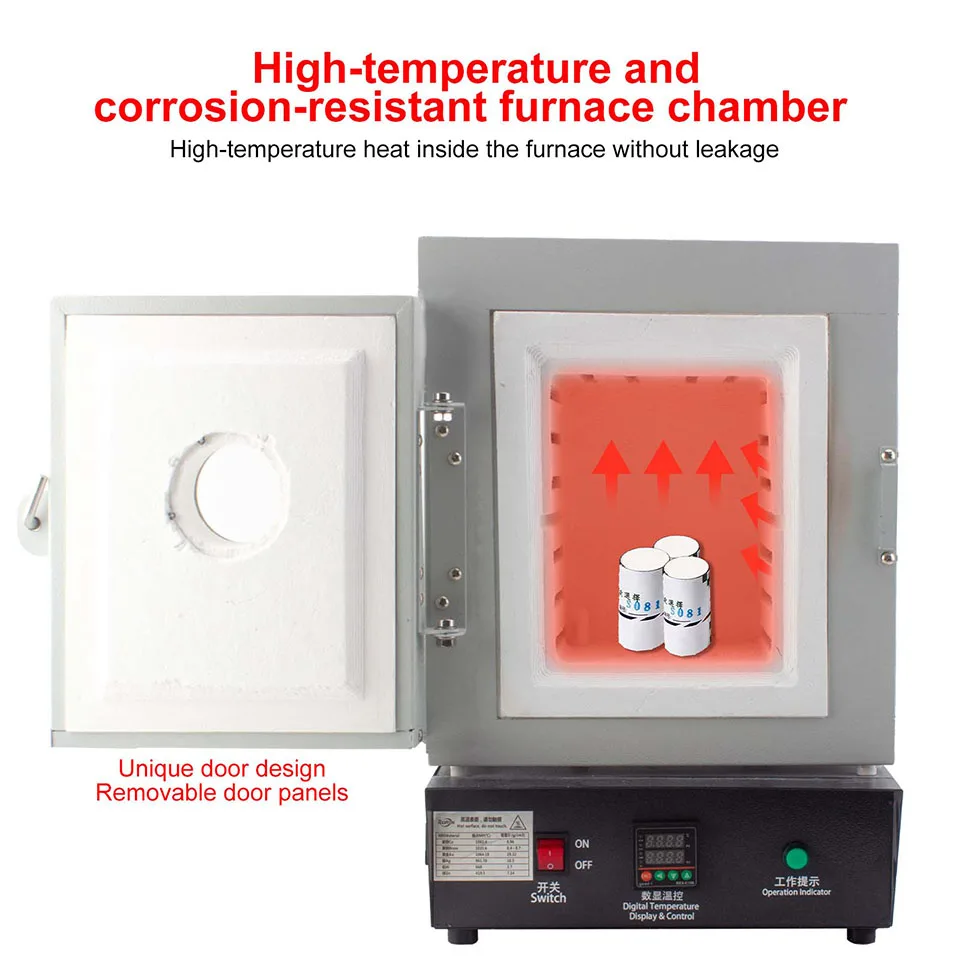 1150℃ High-Temp Muffle Furnace with Observation Window | 1750W Constant Temperature Oven for Jewelry Investment Casting