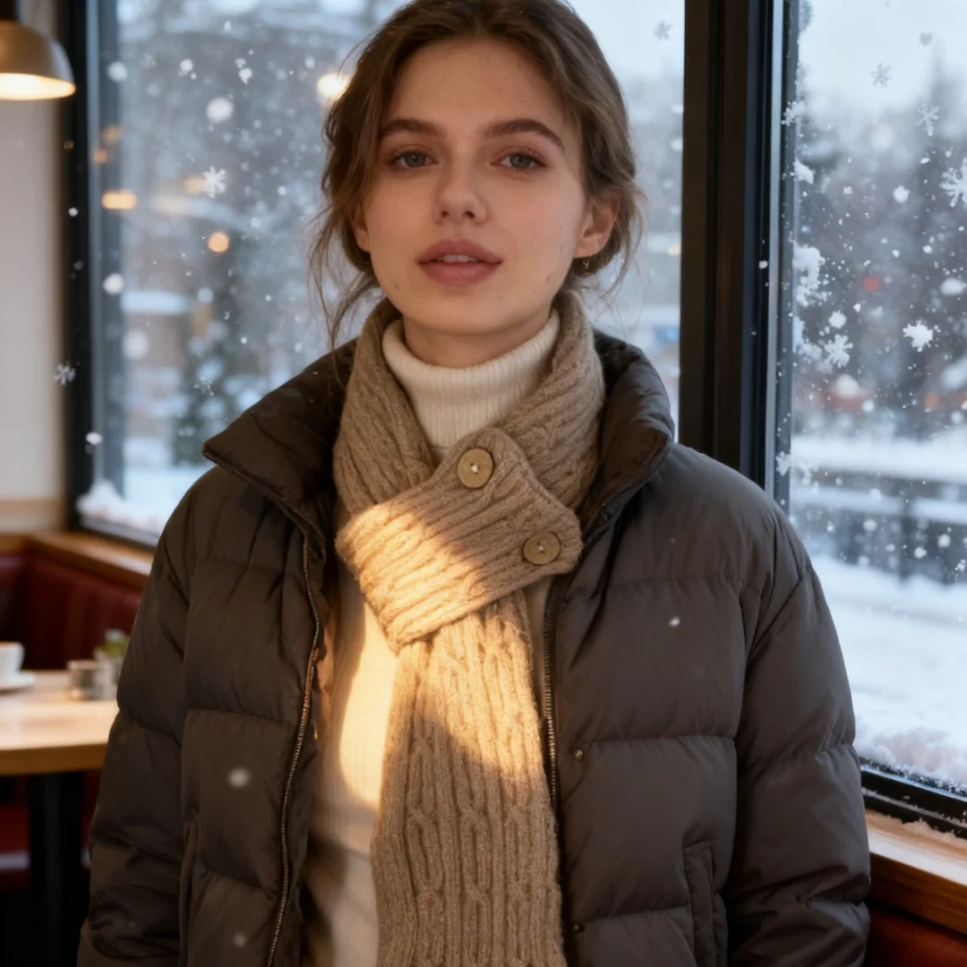 

Женский и студенческий осенне-зимний теплый вязаный шарф - милый праздничный стиль и зимний аксессуар с подогревом