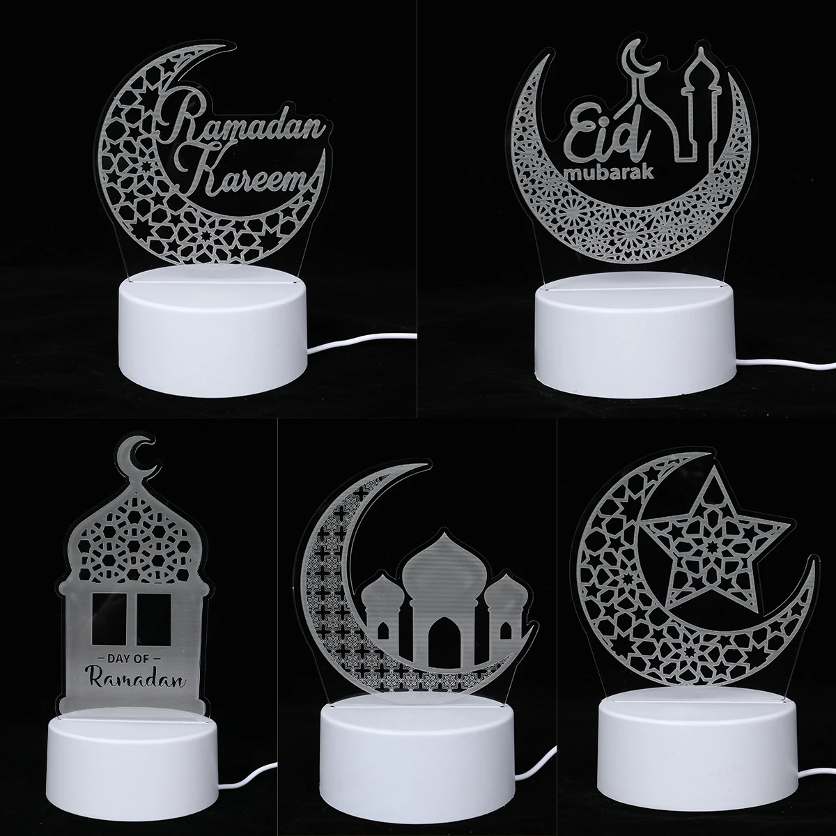 Eid Mubarak 3D Led Lamp Ramadan Night Light Led Moon Star Eid Bedroom Decoration Light Ornament Ramadan Decoration For Home 2025