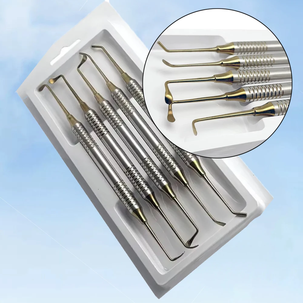 

5 шт., зубной имплантат, пазусный лифт, подъемный лифт, инструмент, набор инструментов с двойными концами из нержавеющей стали
