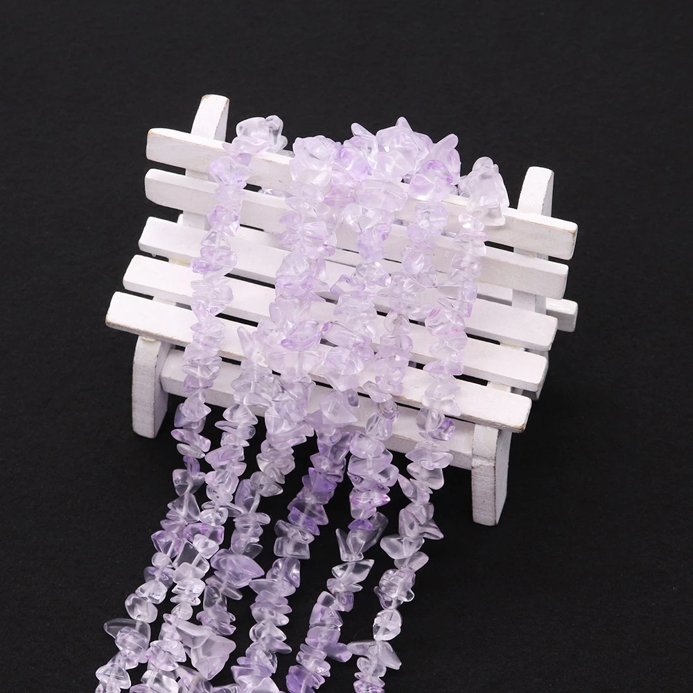 

Natural Lilac Amethyst Chip Gravel Beads 6-12mm Irregular Semi-precious Stone Loose Bead Necklace Bracelet Accessory 1 Strand