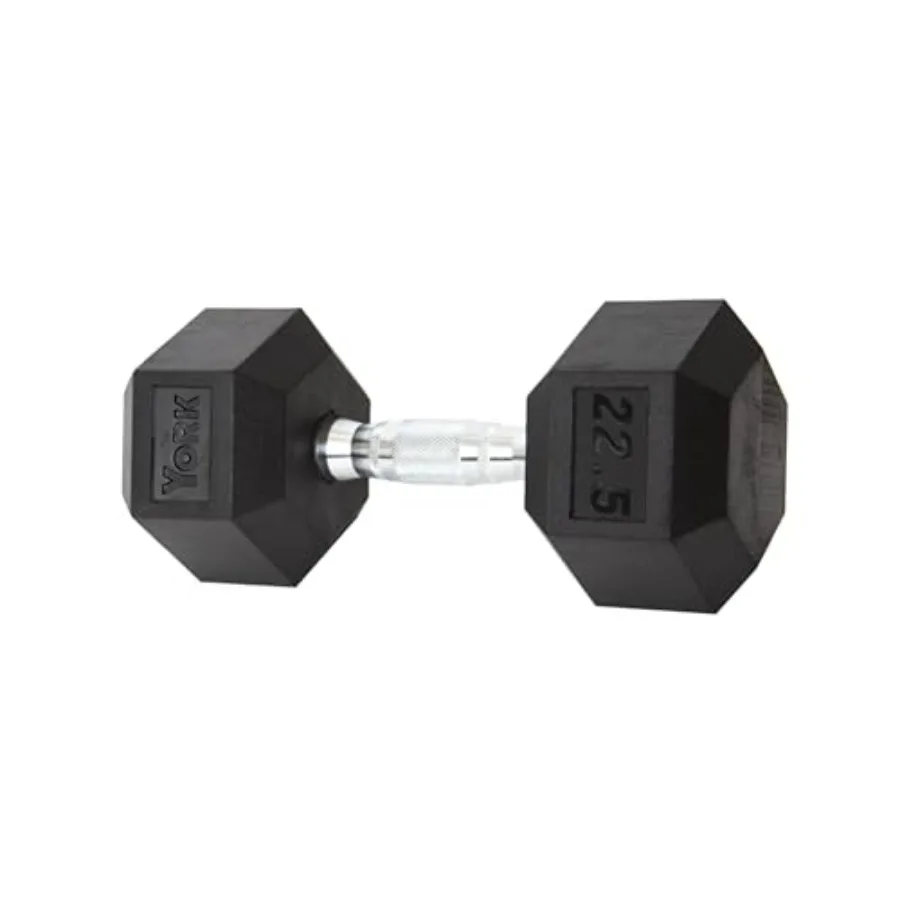 

Резиновая гексагональная гантель 22,5 фунта. Оборудование для фитнеса: черное, прочное, с резиновым покрытием, нескользящее, для домашнего или коммерческого использования