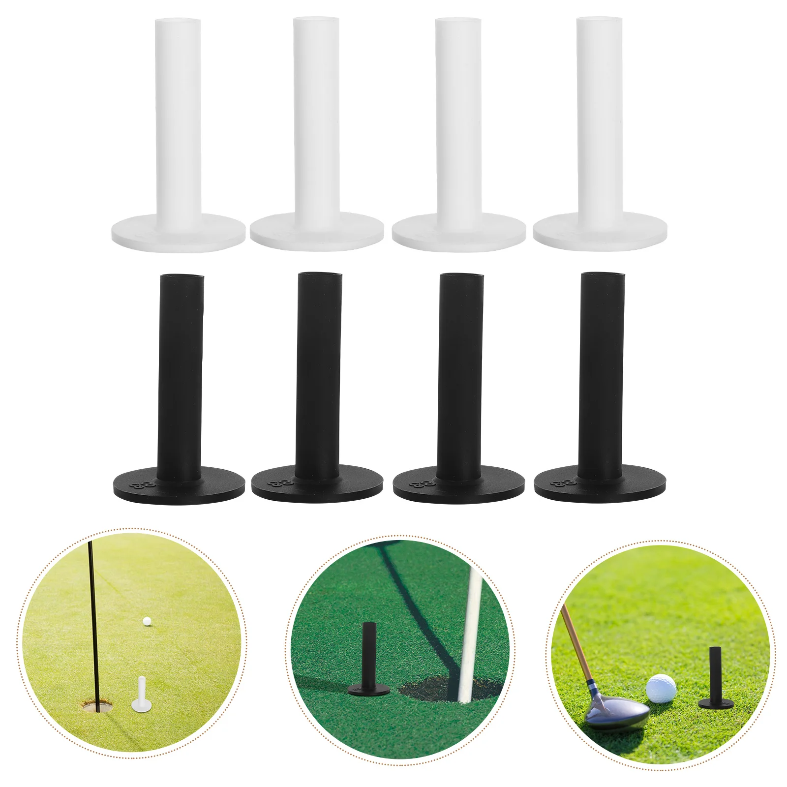 8 pezzi durevole in silicone per pratica di golf Tee stabile assorbimento degli urti compatibilità universale per tappetini da cucina simulatori interni per tappetino