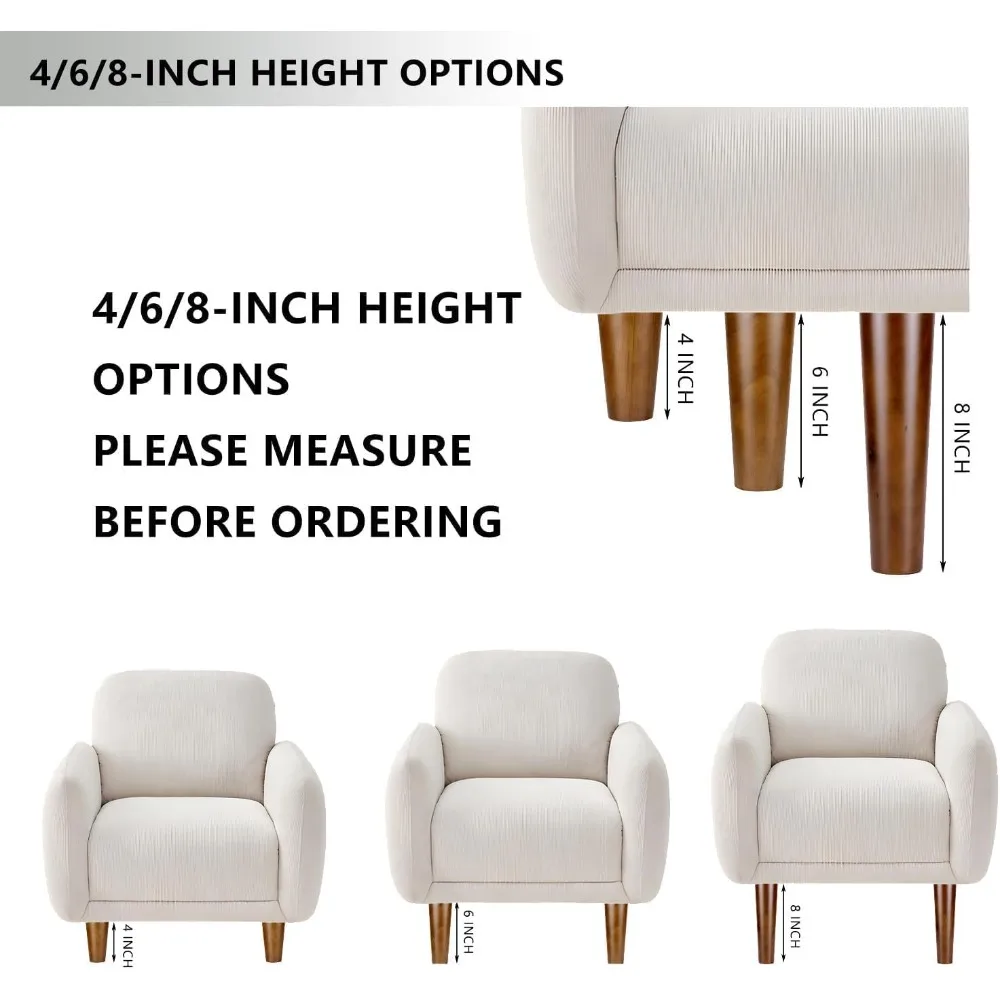 Patas de sofá de madera, juego de 4 sillas de gabinete de 8 pulgadas, patas de muebles de repuesto modernas de mediados de siglo, juego de 4 tornillos en perno M8 prepegado