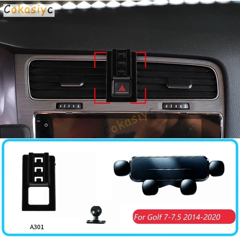 Car Phone Holder For Volkswagen Golf MK7 7 2014-2020 Gravity Stand Mount Support Base Horizontal GPS Mobile Bracket Accessories