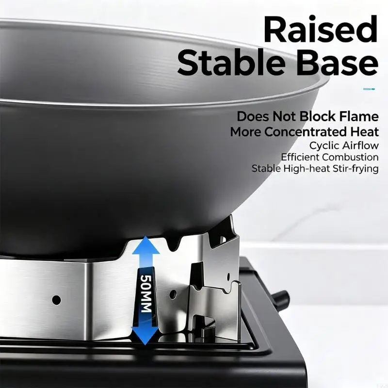 Gas Stove Support Rings, Rustproof Steel Gather Hood, Cookware Rest Rings, Metal Pot Support for Everyday Home Y5GB