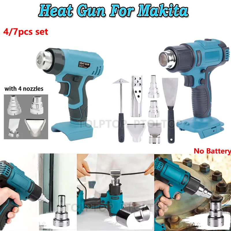 

NEW 18VCordless Heat Gun Handheld Hot Air Gun for Makita 18V Li-ion Battery Industrial Electric Heat Gun Temperatures Adjustable