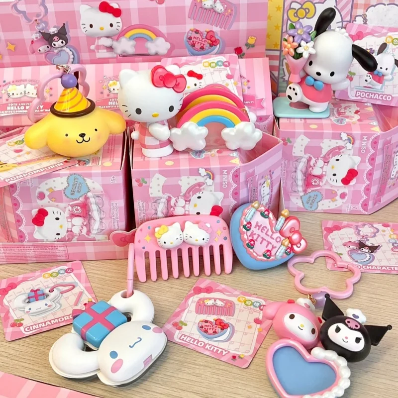 

Miniso Sanrio 50-я годовщина Ограниченная серия глухая коробка Pvc Hello Kitty Cinnamoroll загадочная коробка милый фотоподарок