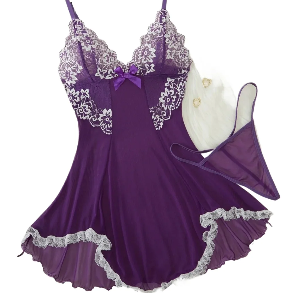 مجموعة الملابس الداخلية المثيرة 2025 - ملابس نوم بيبي دول من الدانتيل الأوروبي، دمى شفافة للنساء #1