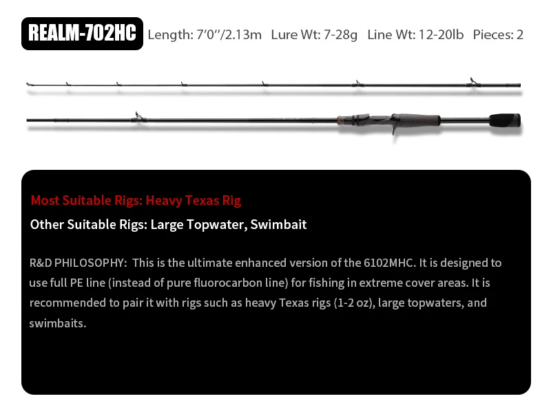 Purelure Realm Bass-Angelrute All M40X Toray Carbon Soft Bait Zander EX F/F Action mit Fuji SIC Ring für Spinning und Casting – Detail 24