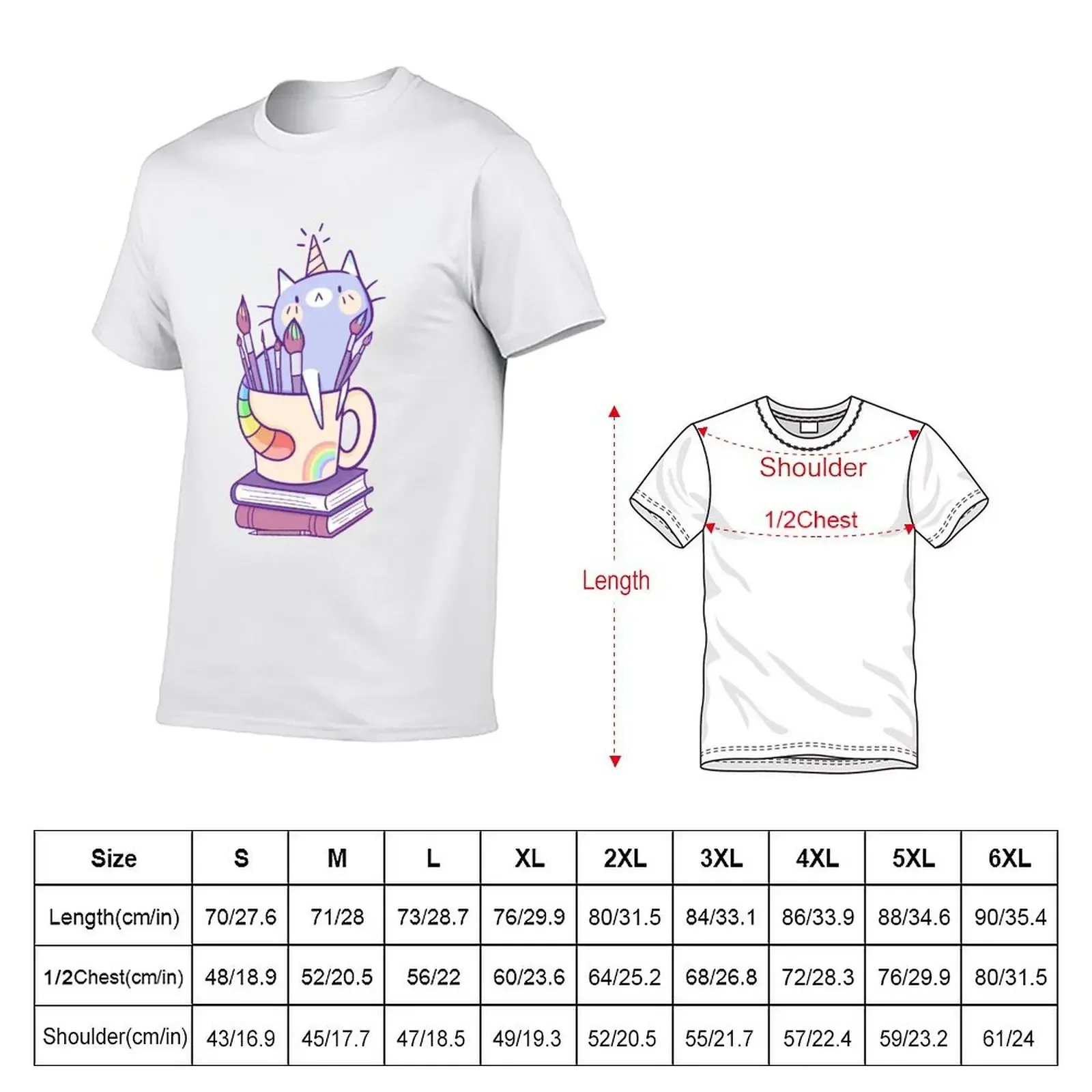 Caticorn Artist T-Shirt Short sleeve tee shirts graphic tee boys whites man t shirt mens white t shirts