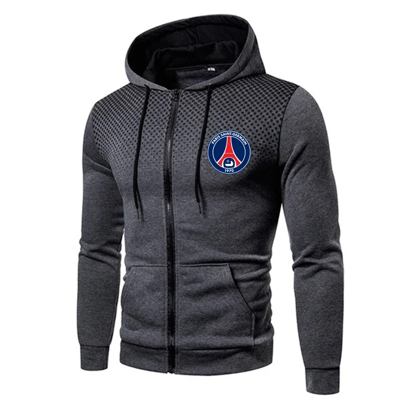 Men's Paris Zipper Hoodie Coat Casual Sports Tops Mens Hoody Sweater Spring Autumn Fleece Cardigan Sweatshirt