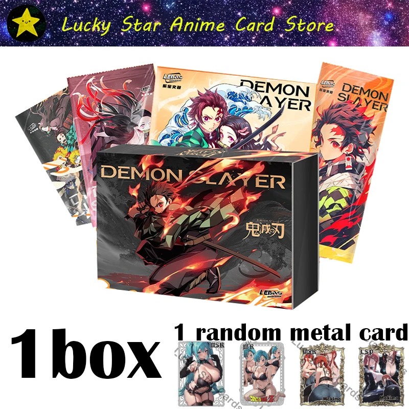 Demon Slayer LEBAO Cultural Creativity Infinite Bonds Card Tanjirou Nezuko Kanroji Mitsuri Anime Tri-fold metal enamel Cards