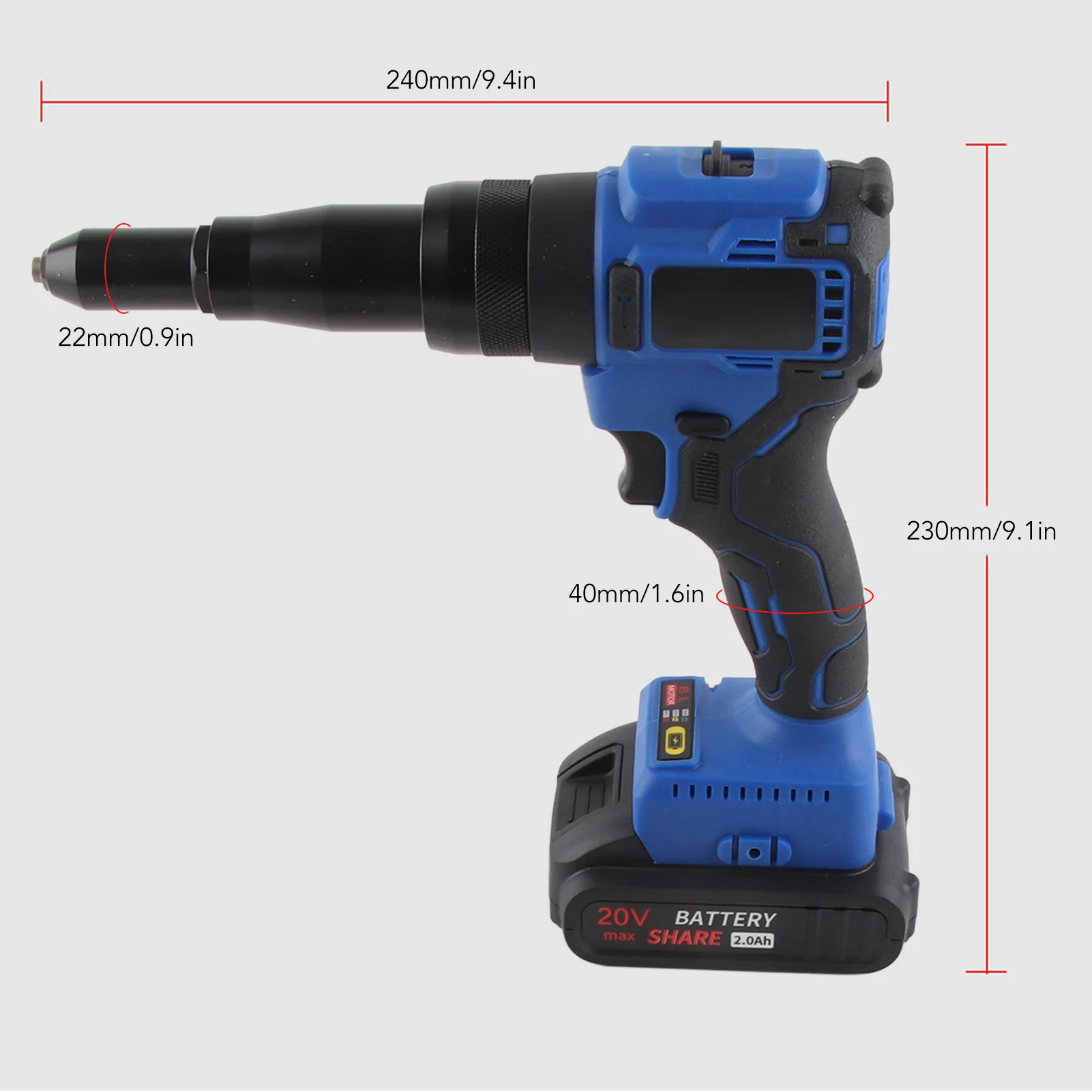 เครื่องตอกหมุดอัตโนมัติแบบไม่มีแปรง ชุดปืนตอกหมุดไร้แปรงถ่าน เครื่องมือตอกหมุดไฟฟ้าอัตโนมัติเต็มรูปแบบพร้อมแบตเตอรี่